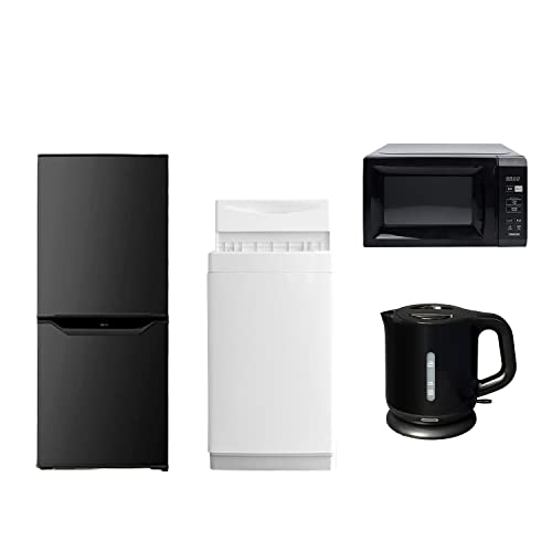 [山善] 【新生活応援セット】 家電セット 一人暮らし 新生活家電 4点セット (6kg洗濯機 106L冷蔵庫 電子レンジ 電気ケトル)